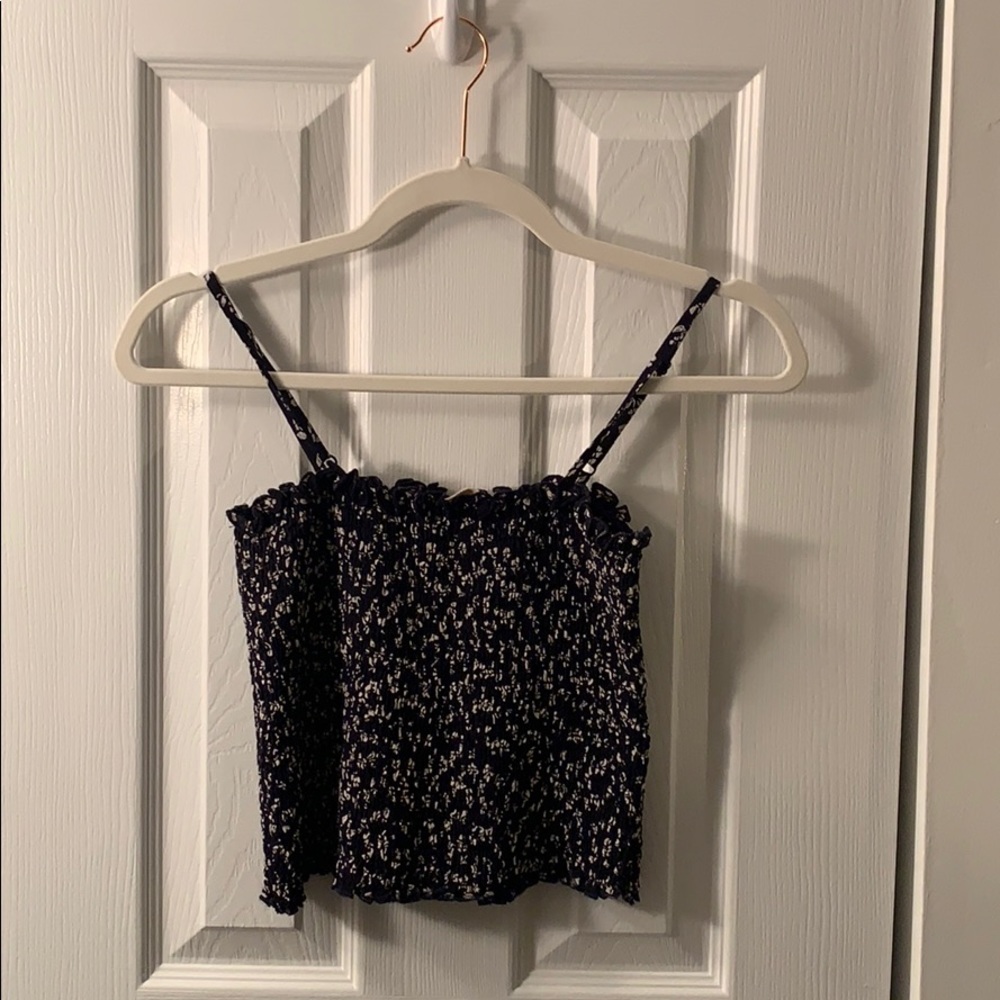 Floral crop tank top